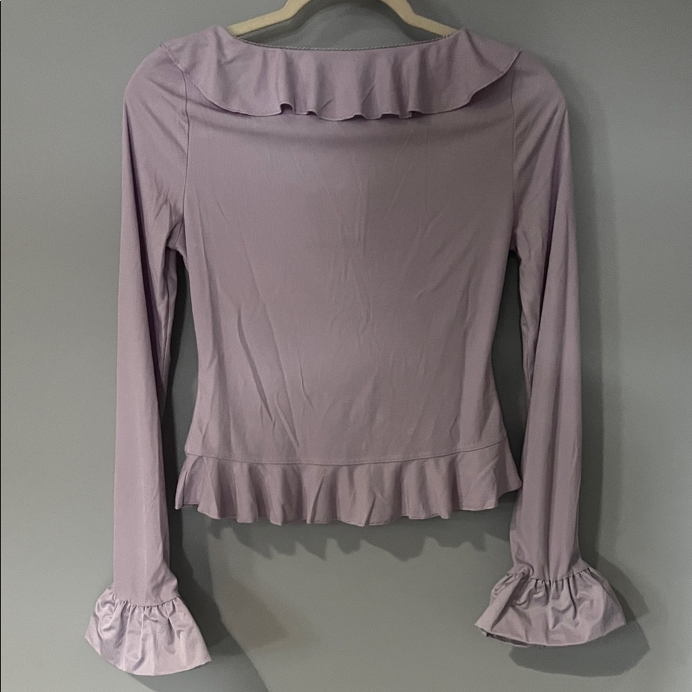 Free People Light Purple Ruffle Blouse - Picture 5 of 6